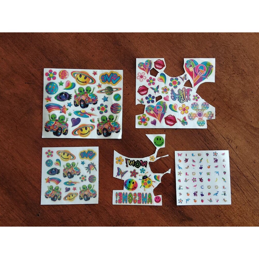 Lisa Frank Zoomer & Zorbit Aliens Tattoo Body Sticker Sheet Vintage + Others